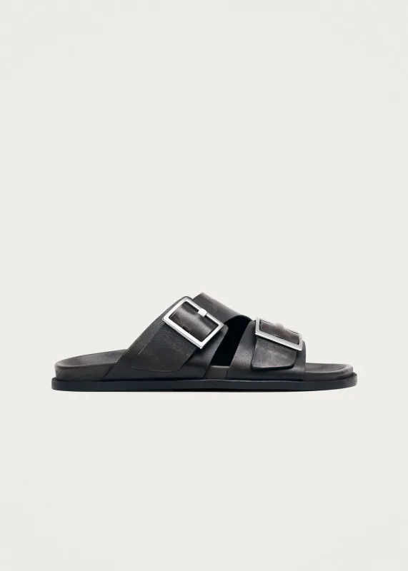 Alba Vintage Effect Brown Leather Sandals sold by Alohas