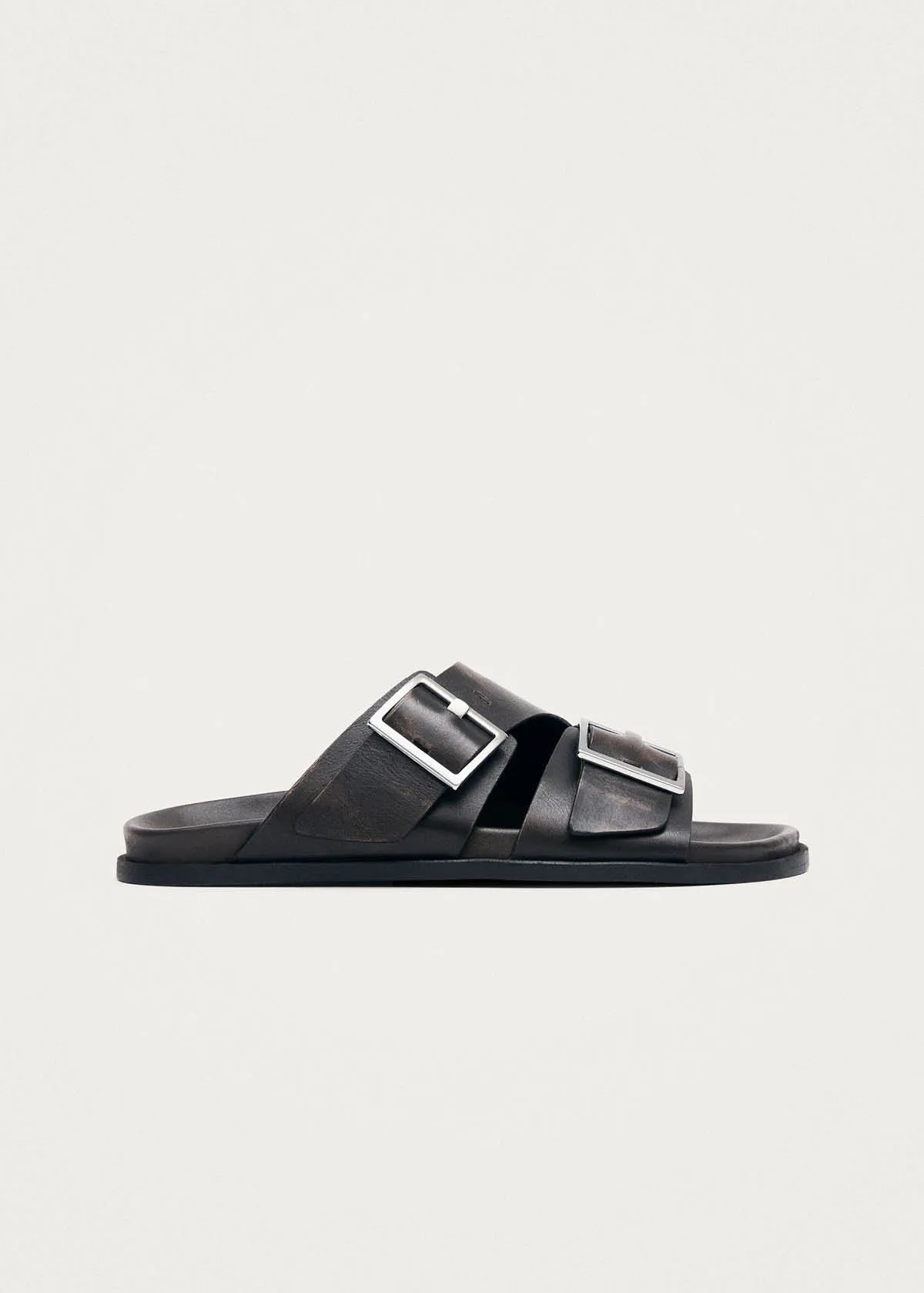 Alba Vintage Effect Brown Leather Sandals sold by Alohas