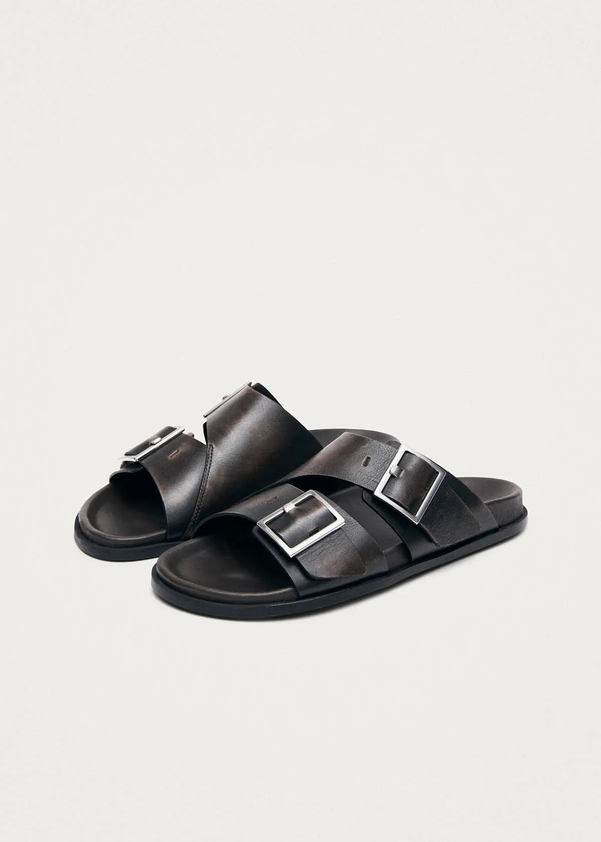 Alba Vintage Effect Brown Leather Sandals sold by Alohas product image thumbnail 2