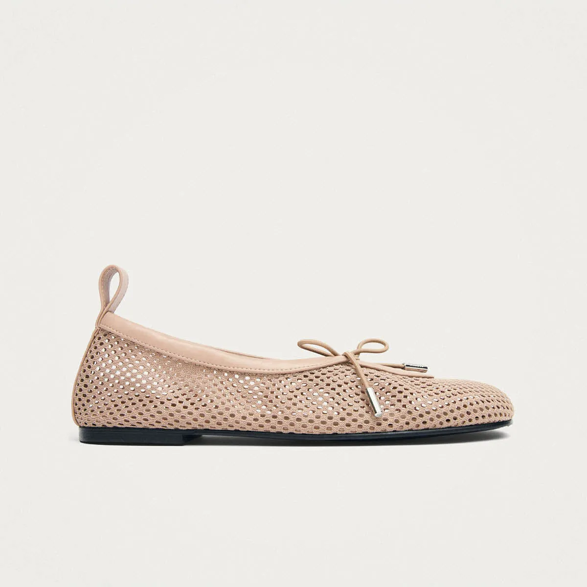 Rosalind Mesh Beige Leather Ballet Flats sold by Alohas product image thumbnail 3