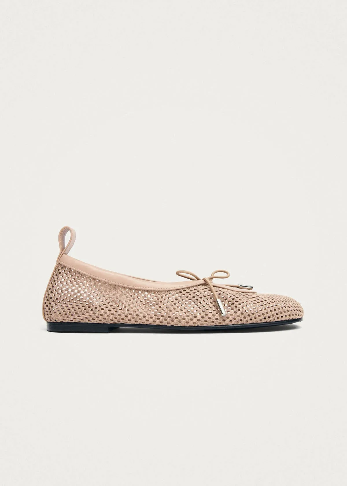 Rosalind Mesh Beige Leather Ballet Flats sold by Alohas product image thumbnail 4