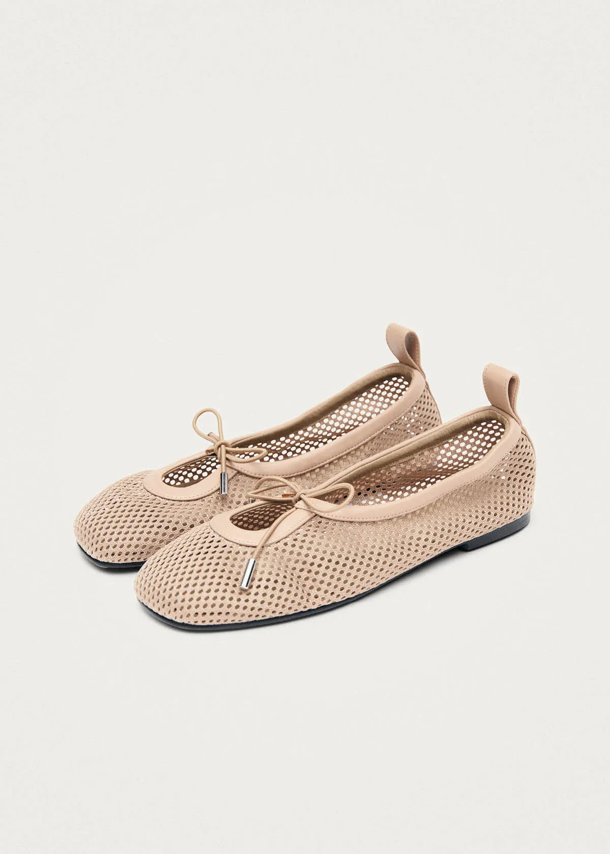 Rosalind Mesh Beige Leather Ballet Flats sold by Alohas product image thumbnail 5