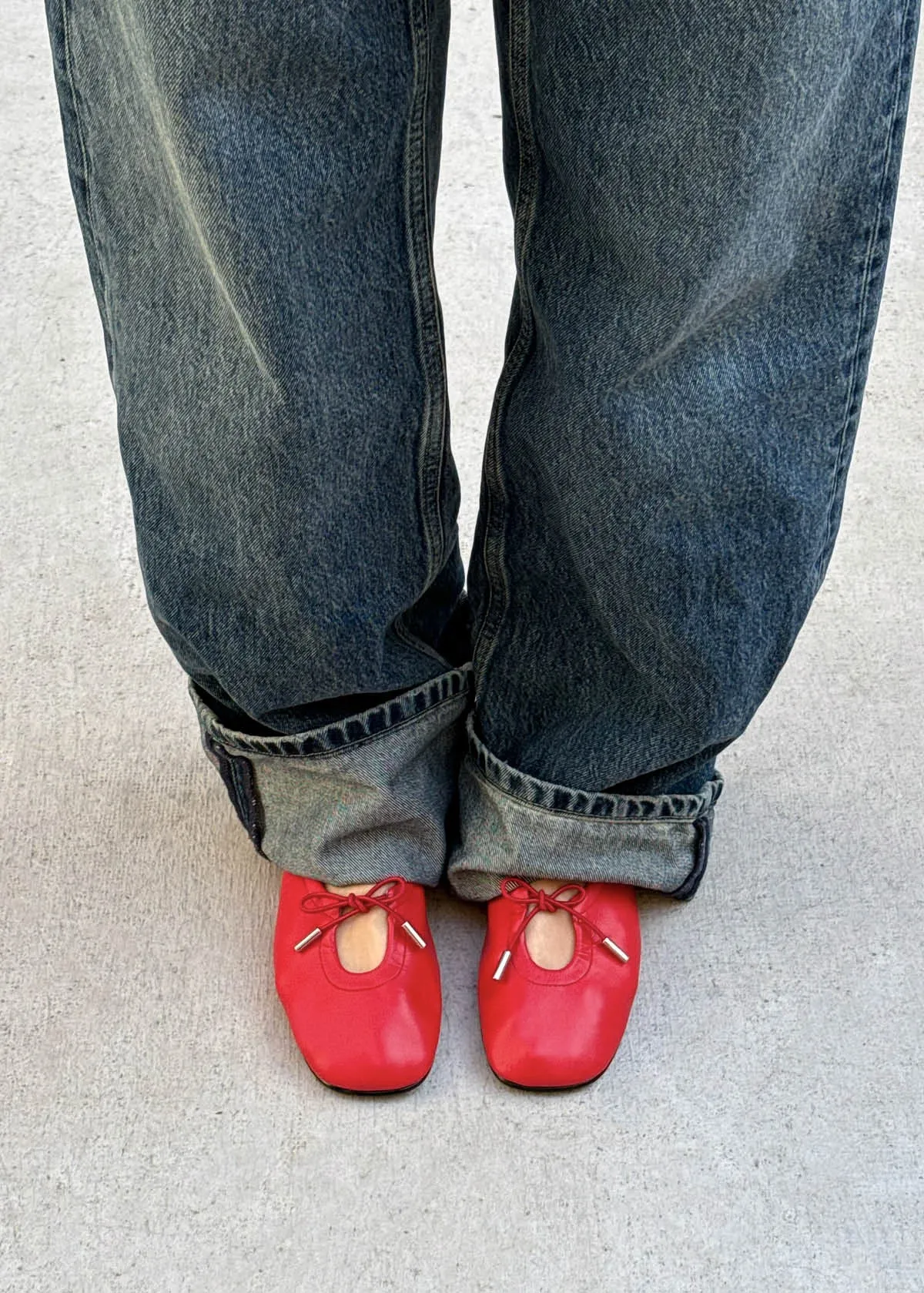 Rosalind Red Vegan Leather Ballet Flats sold by Alohas product image thumbnail 2