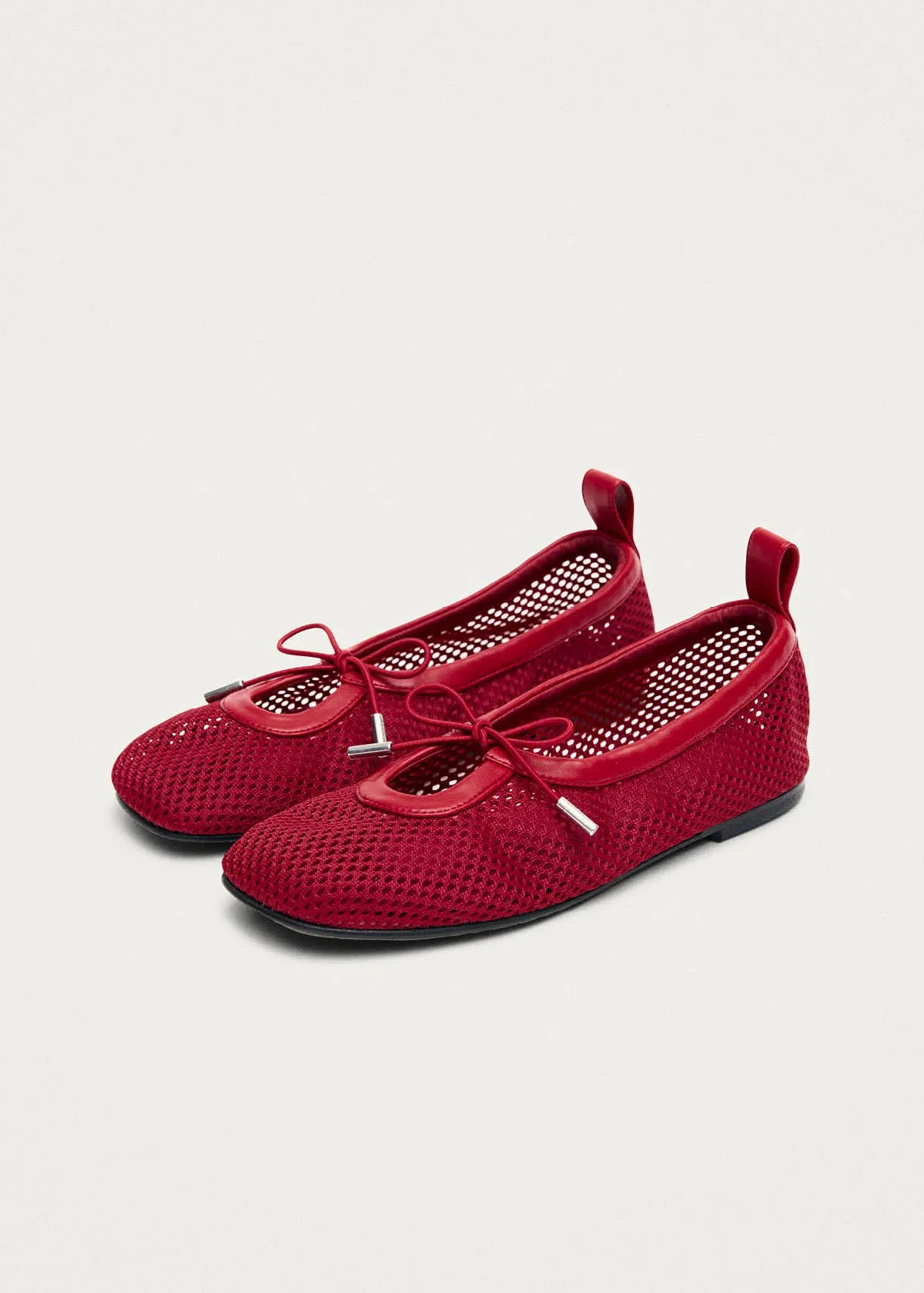 Rosalind Mesh Red Leather Ballet Flats sold by Alohas product image thumbnail 5