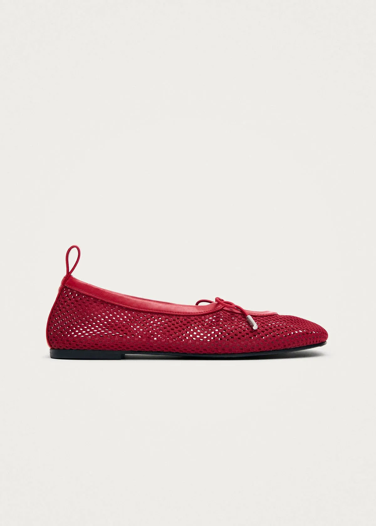 Rosalind Mesh Red Leather Ballet Flats sold by Alohas product image thumbnail 4