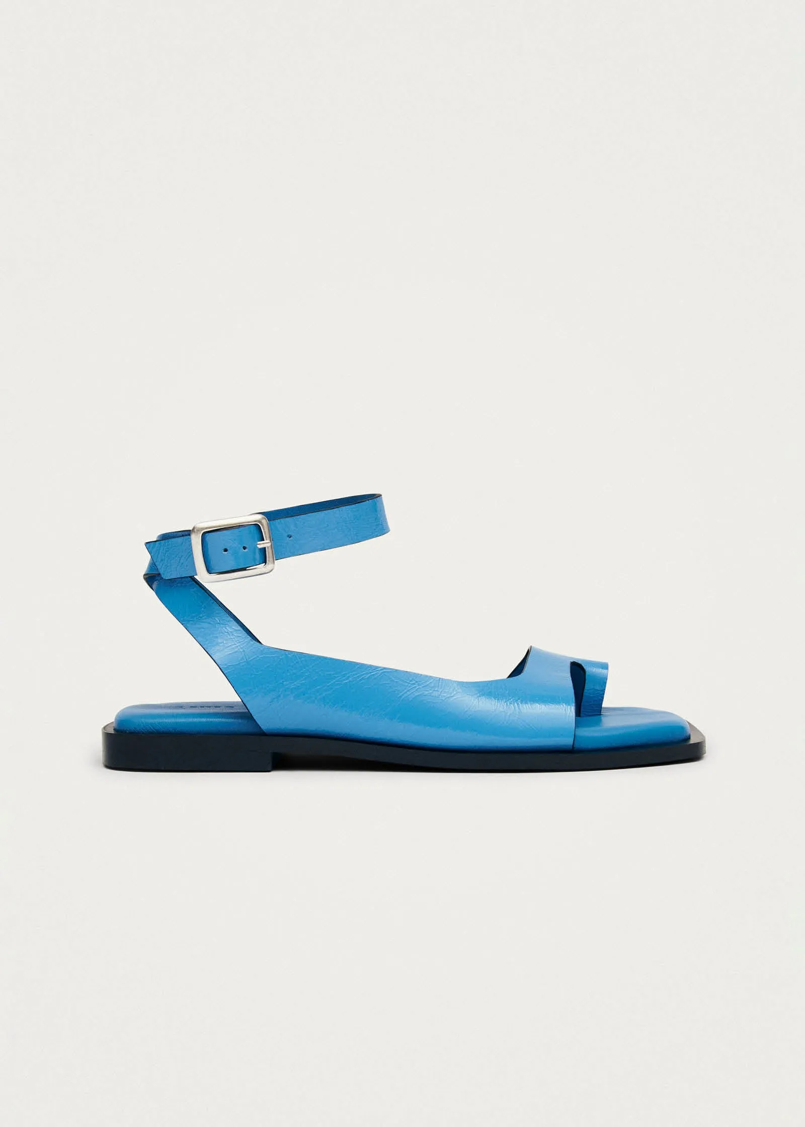 Tebas Patent Blue Leather Sandals sold by Alohas