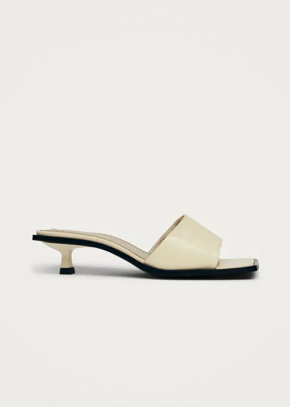 Kia Patent Cream Leather Sandals made by Alohas