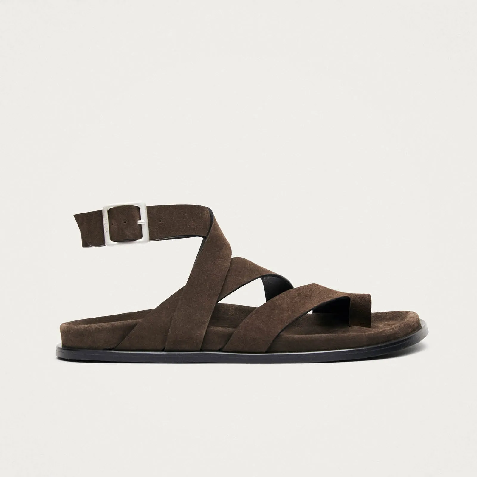 Tide Suede Brown Leather Sandals sold by Alohas product image thumbnail 3
