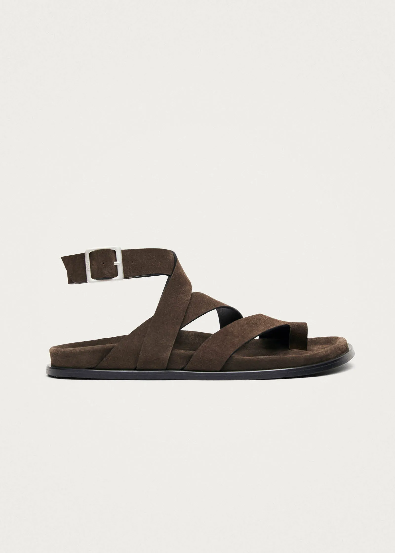 Tide Suede Brown Leather Sandals sold by Alohas