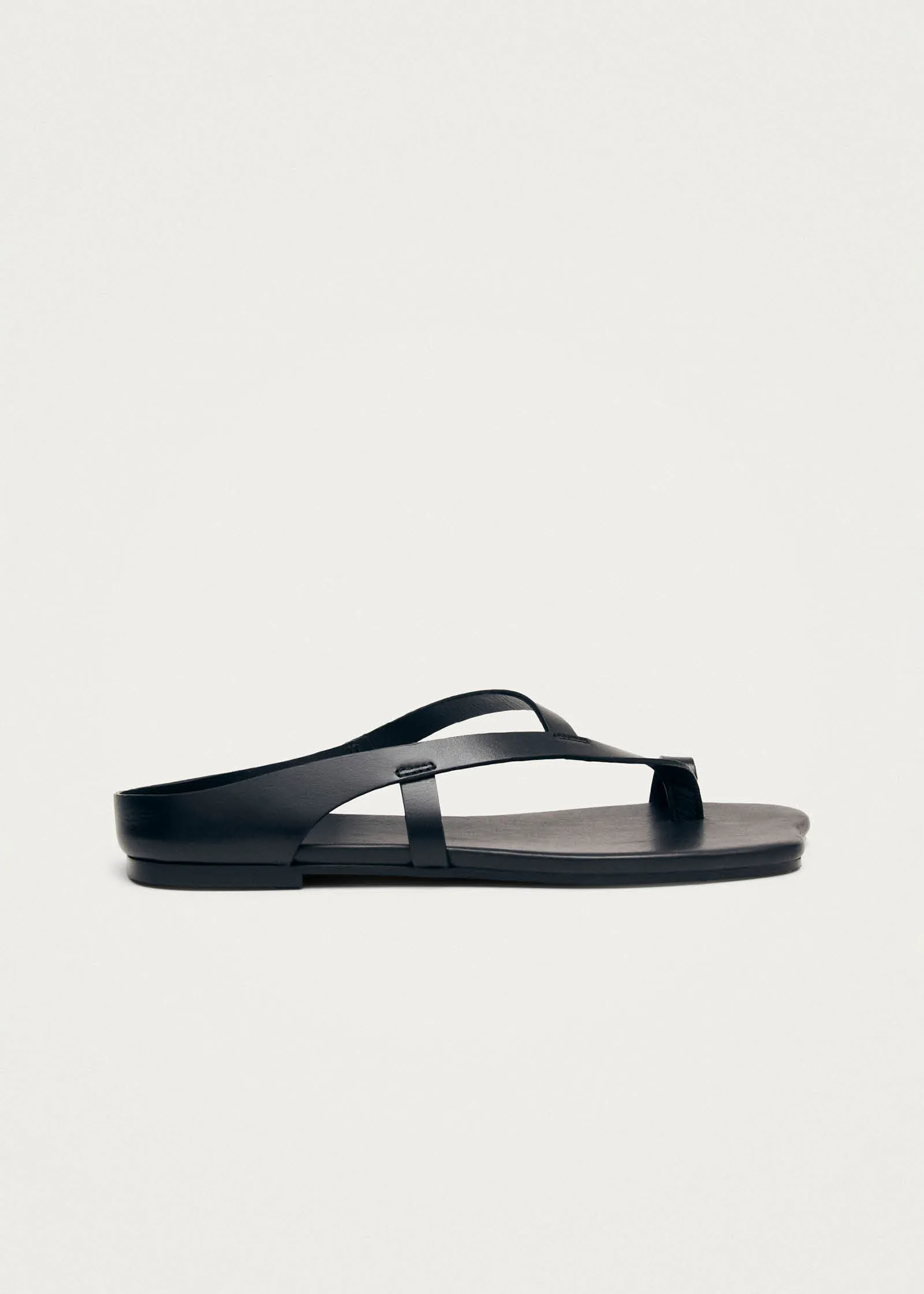 Dawn Black Leather Sandals sold by Alohas