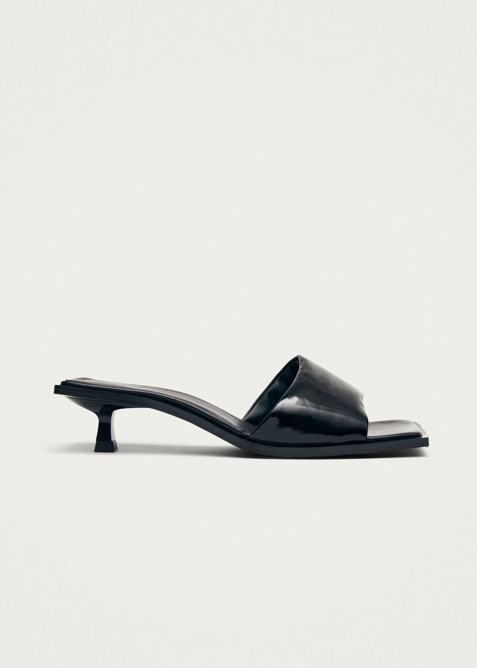 Kia Patent Black Leather Sandals sold by Alohas