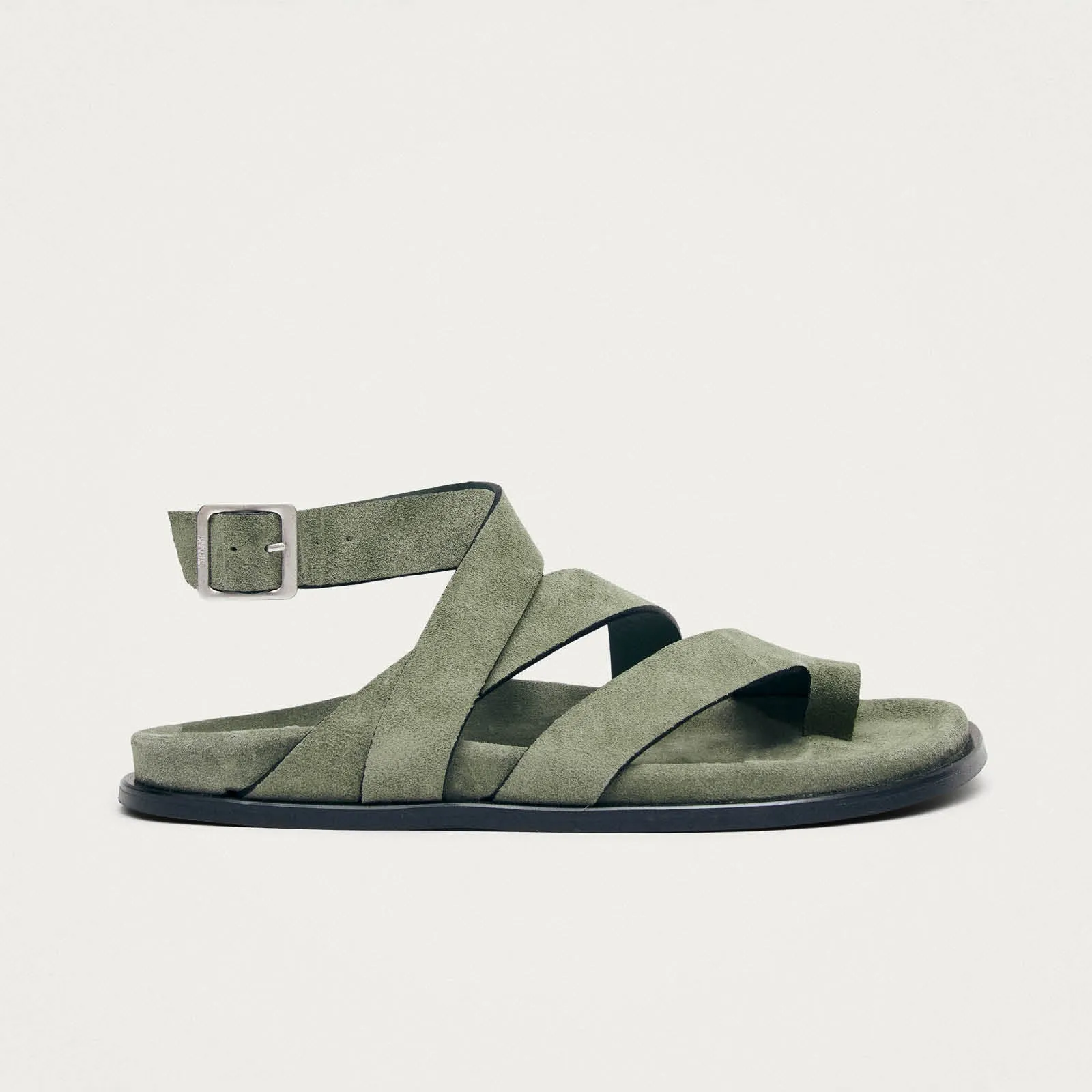 Tide Suede Green Leather Sandals sold by Alohas product image thumbnail 3