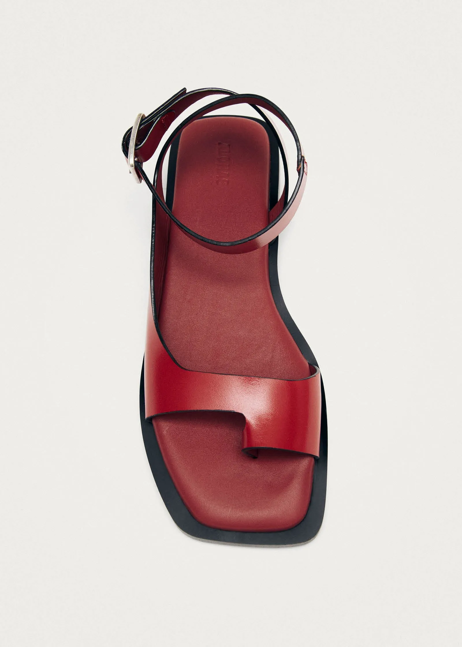 Tebas Red Leather Sandals sold by Alohas product image thumbnail 5