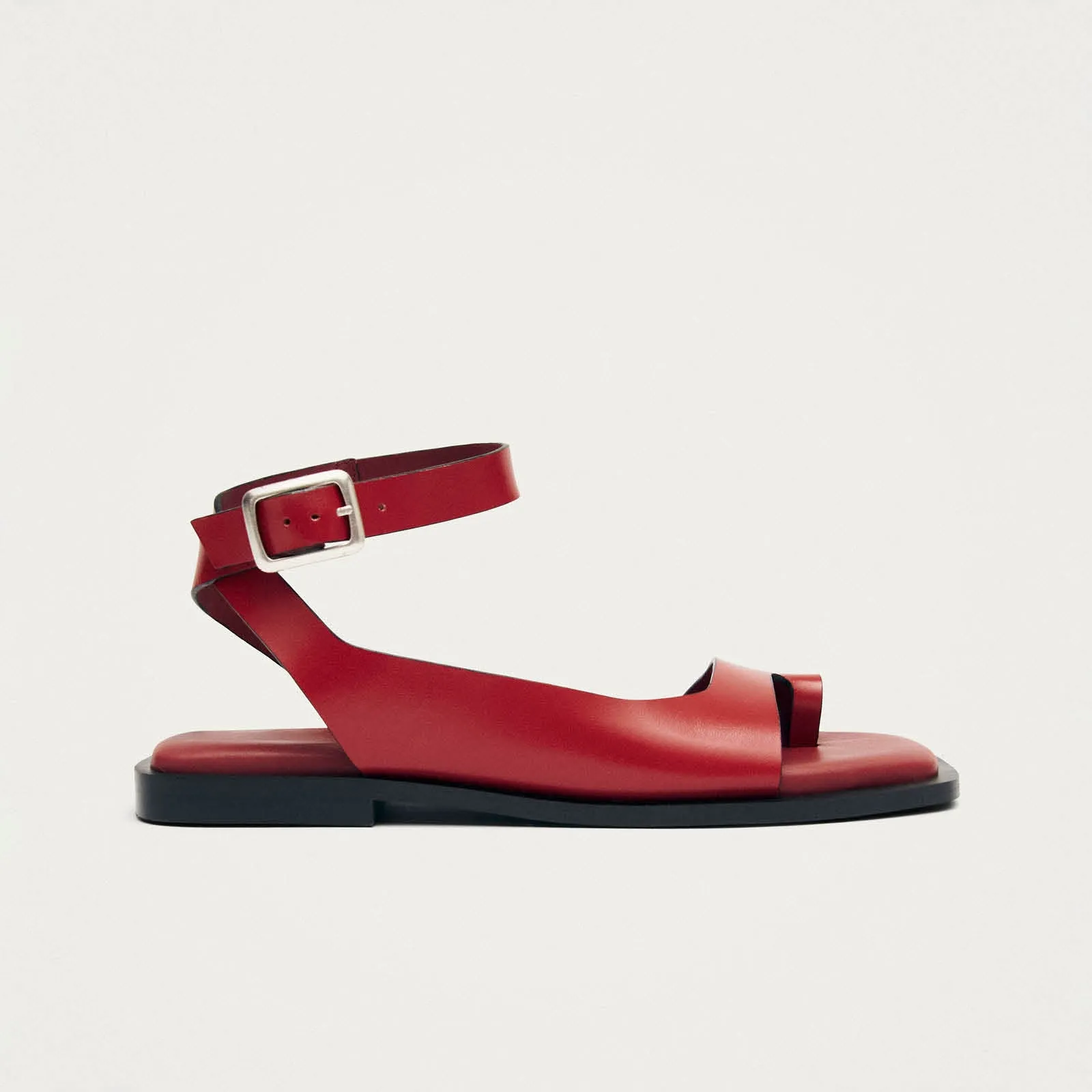 Tebas Red Leather Sandals sold by Alohas product image thumbnail 3