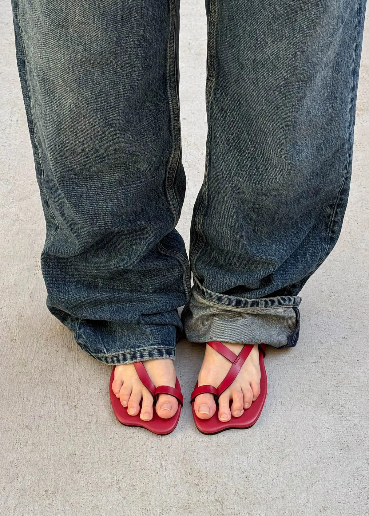 Dawn Red Leather Sandals sold by Alohas product image thumbnail 2