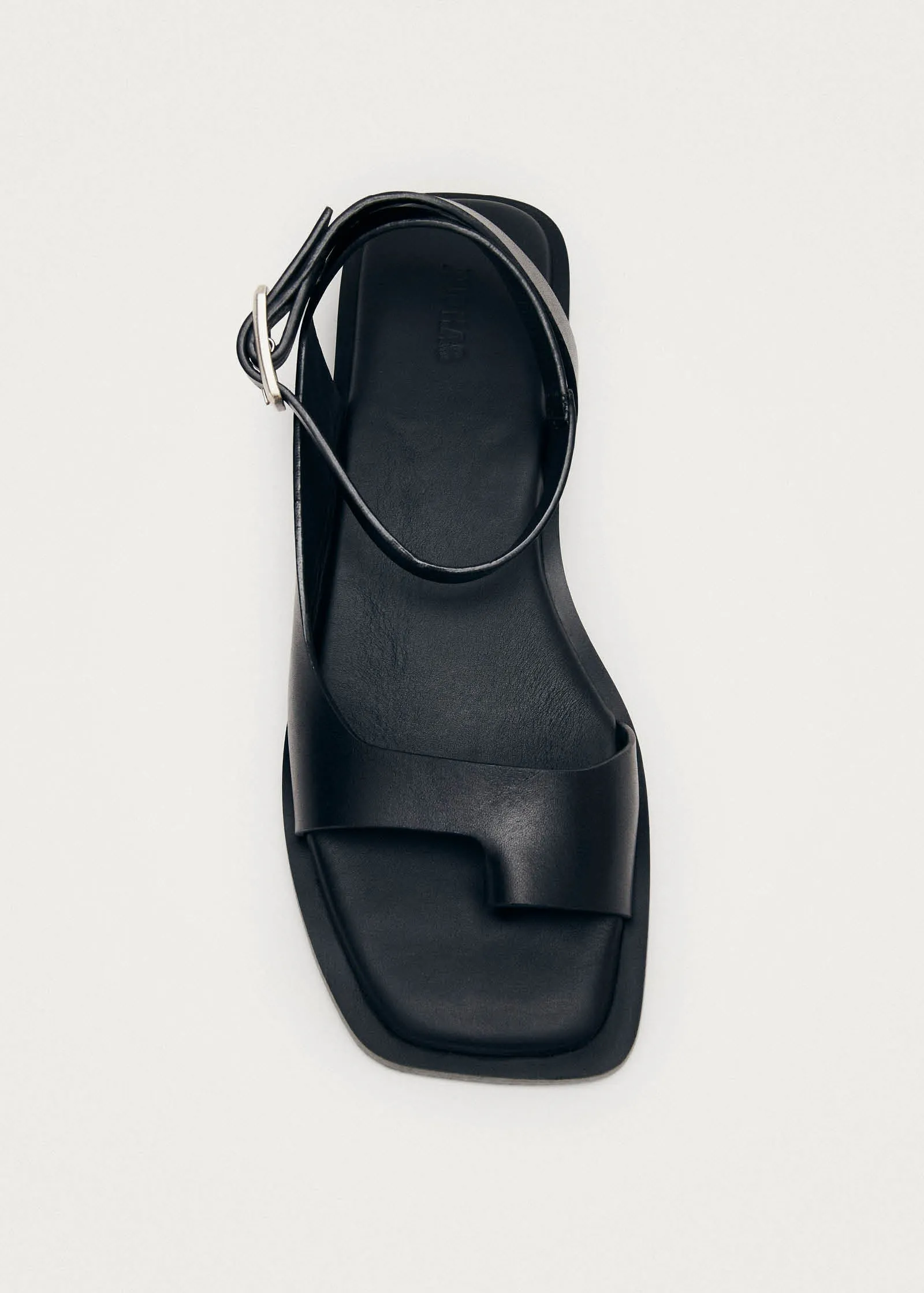 Tebas Black Leather Sandals sold by Alohas product image thumbnail 5