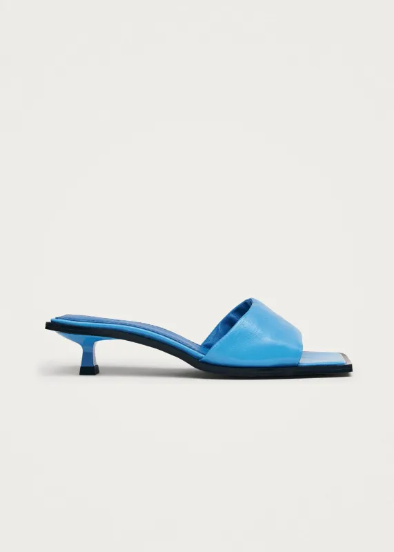Kia Patent Blue Leather Sandals made by Alohas