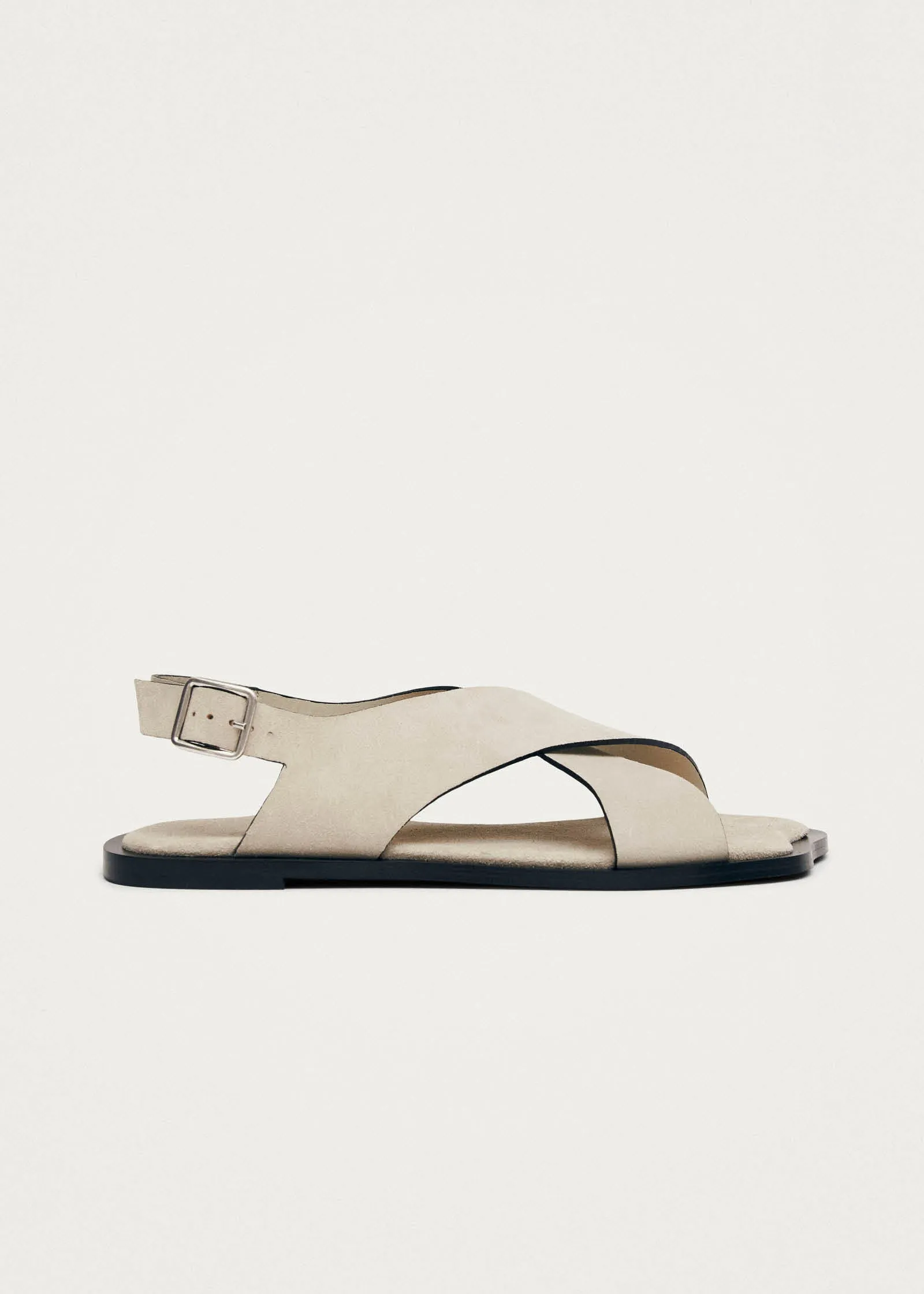 Nalu Suede Beige Leather Sandals sold by Alohas