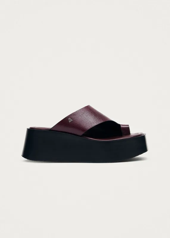 Nova Rift Burgundy Leather Sandals made by Alohas