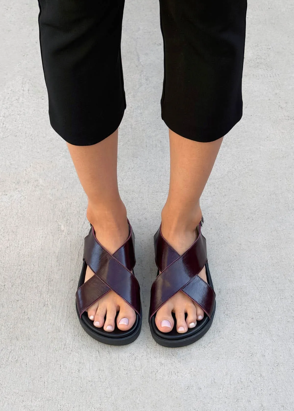Nico Rift Burgundy Leather Sandals sold by Alohas product image thumbnail 2