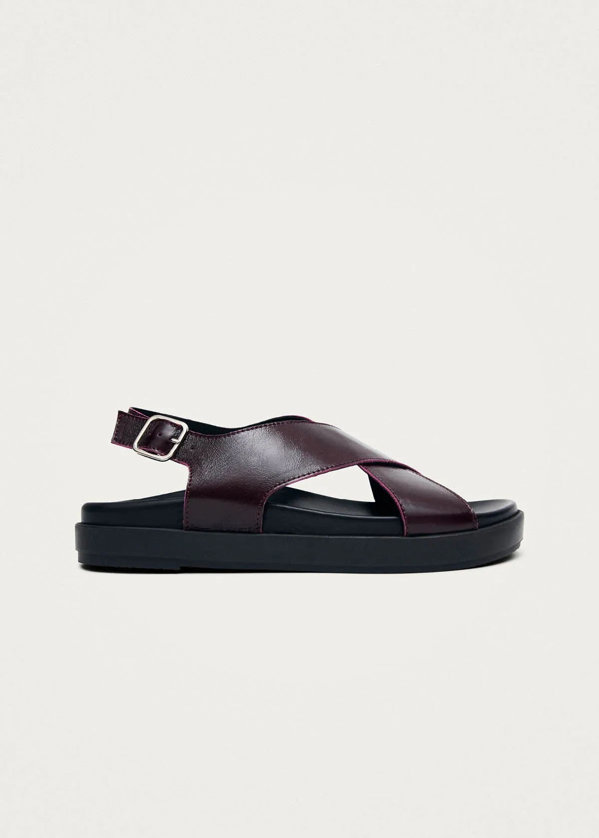 Nico Rift Burgundy Leather Sandals sold by Alohas