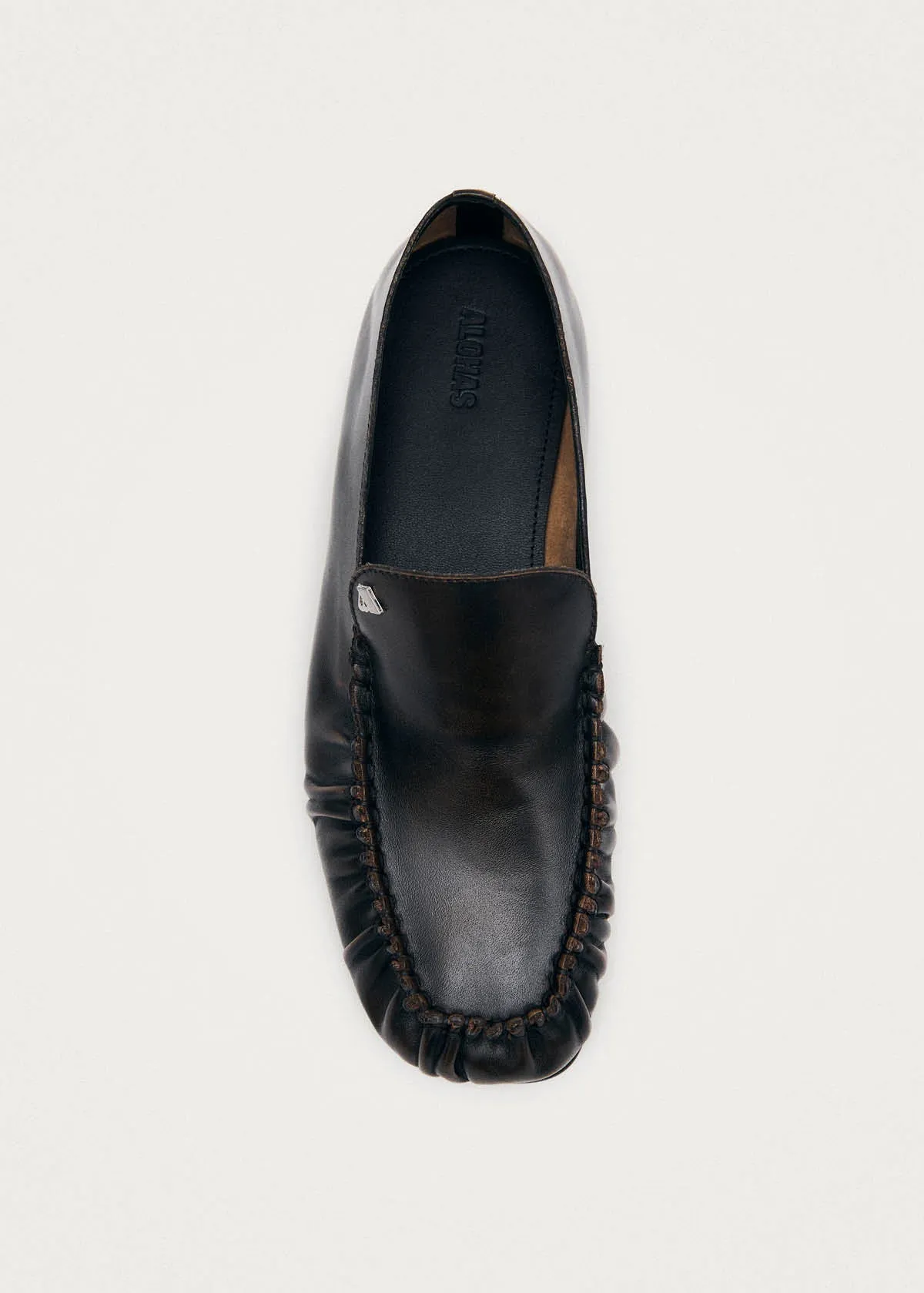 Gabe Vintage Effect Brown Leather Loafers sold by Alohas product image thumbnail 5