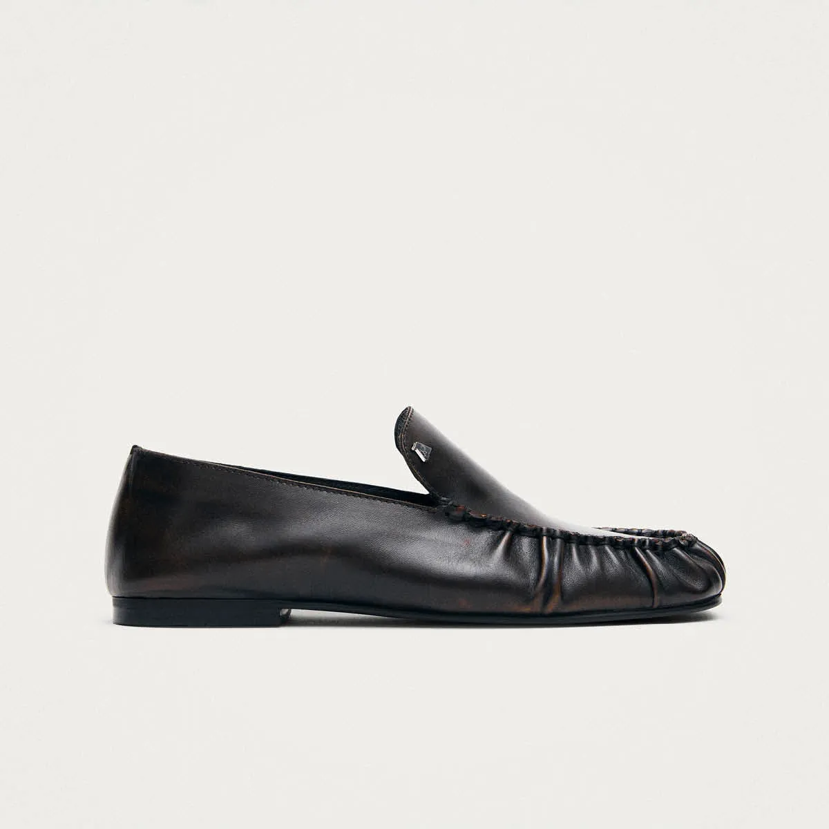 Gabe Vintage Effect Brown Leather Loafers sold by Alohas product image thumbnail 3