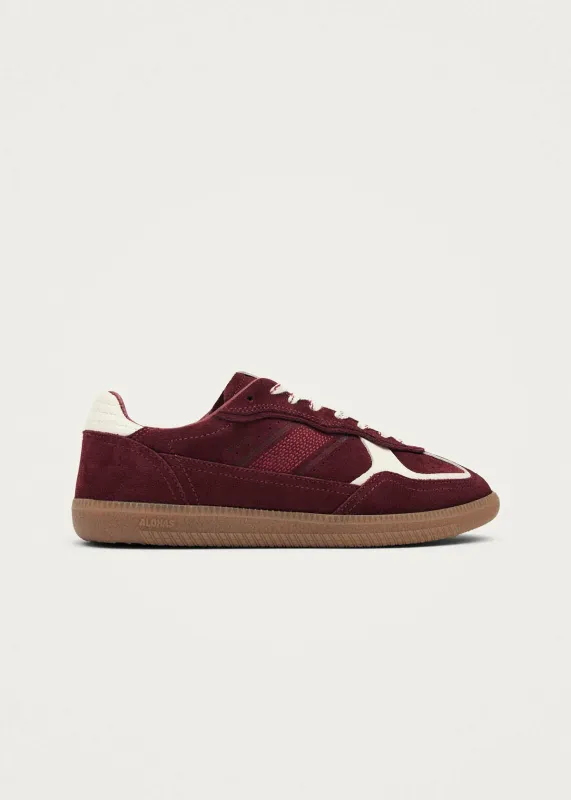 Tb.490 Rife Burgundy Beige Leather Sneakers made by Alohas