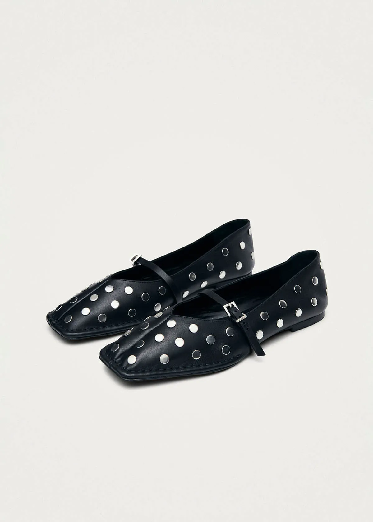 Sway All Studs Black Leather Ballet Flats sold by Alohas product image thumbnail 5