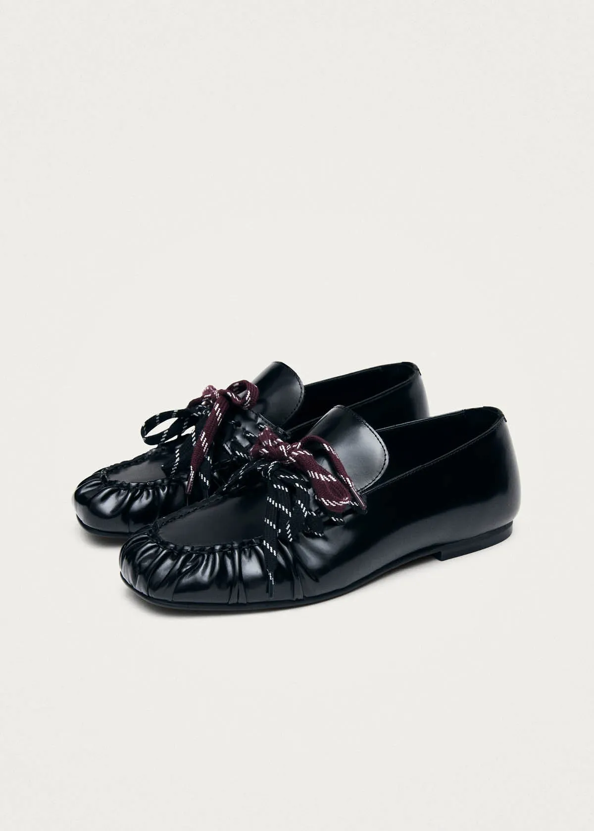 Aven Lace Black Leather Loafers sold by Alohas product image thumbnail 2