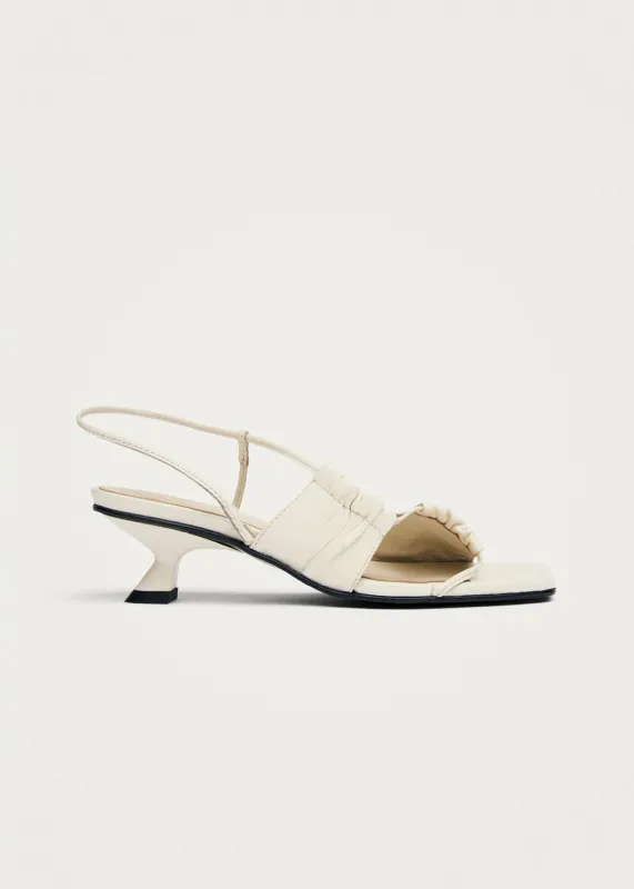 Juniper Cream Leather Sandals made by Alohas
