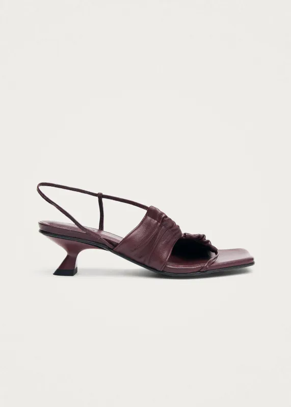 Juniper Burgundy Leather Sandals made by Alohas