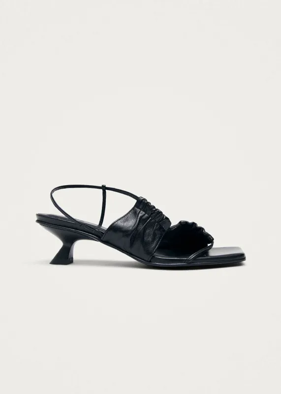 Juniper Black Leather Sandals made by Alohas