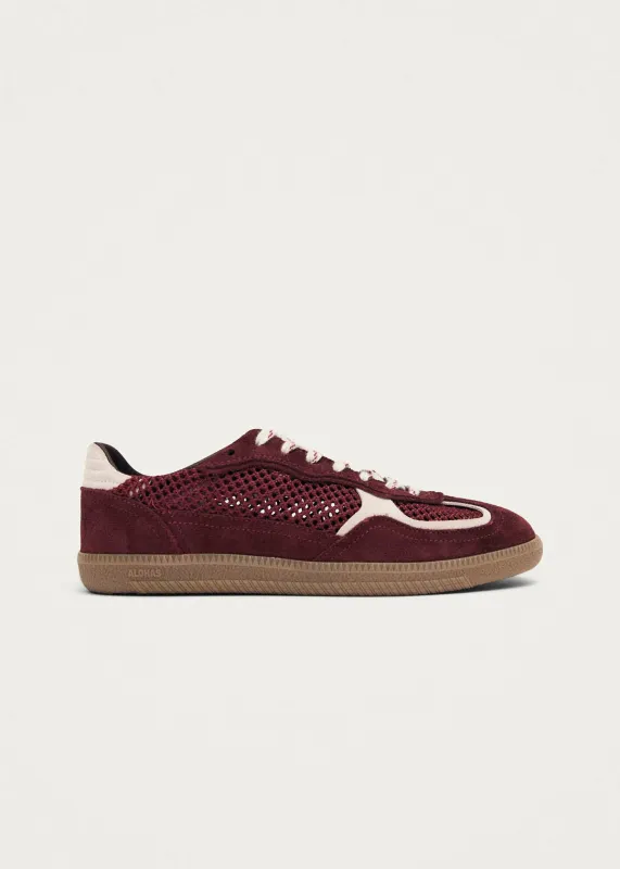 Tb.490 Mesh Suede Burgundy Leather Sneakers made by Alohas