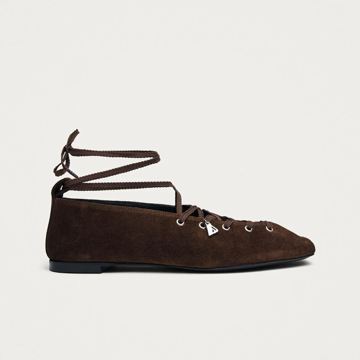 Suna Suede Brown Leather Ballet Flats sold by Alohas product image thumbnail 3