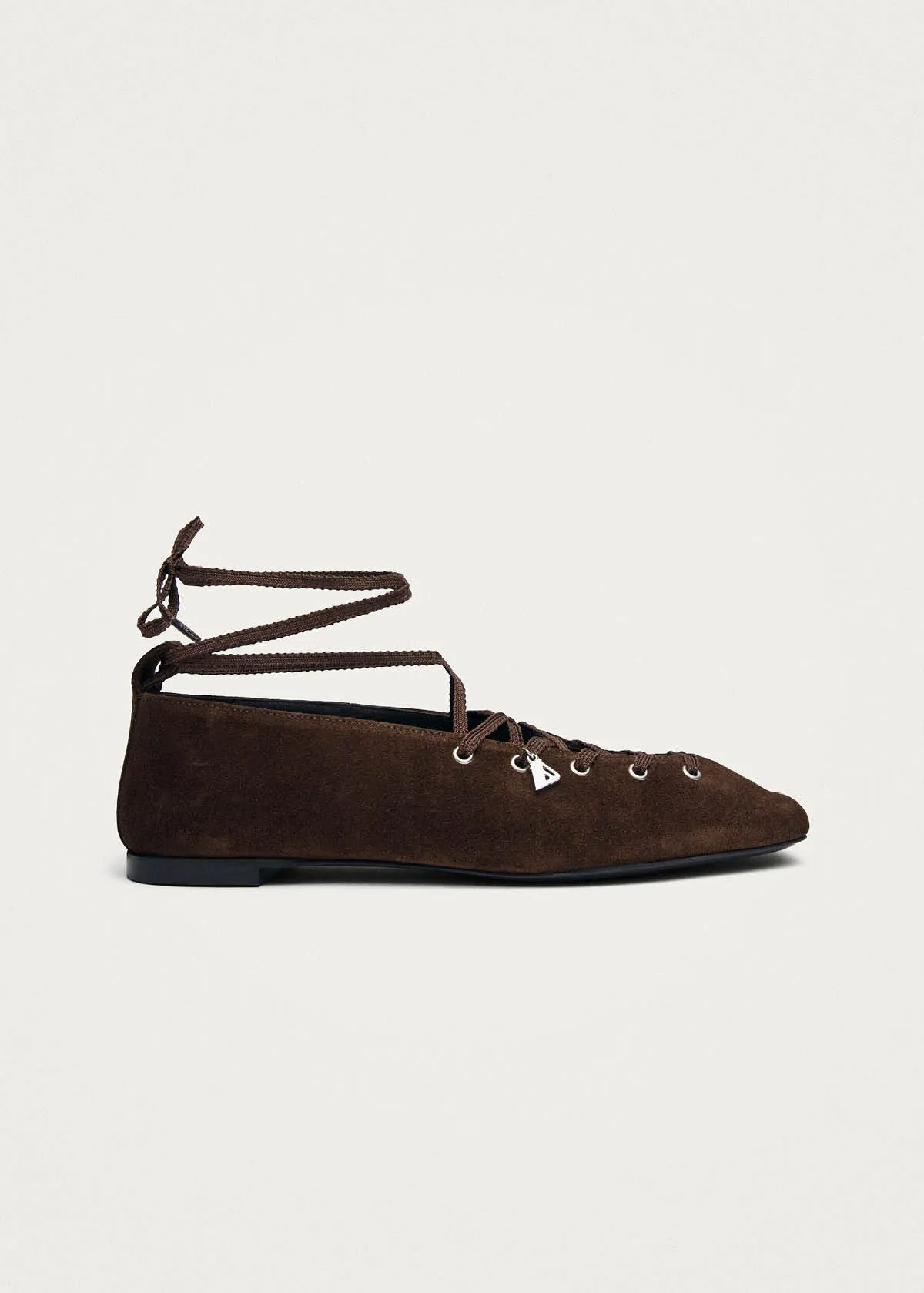 Suna Suede Brown Leather Ballet Flats sold by Alohas product image thumbnail 4