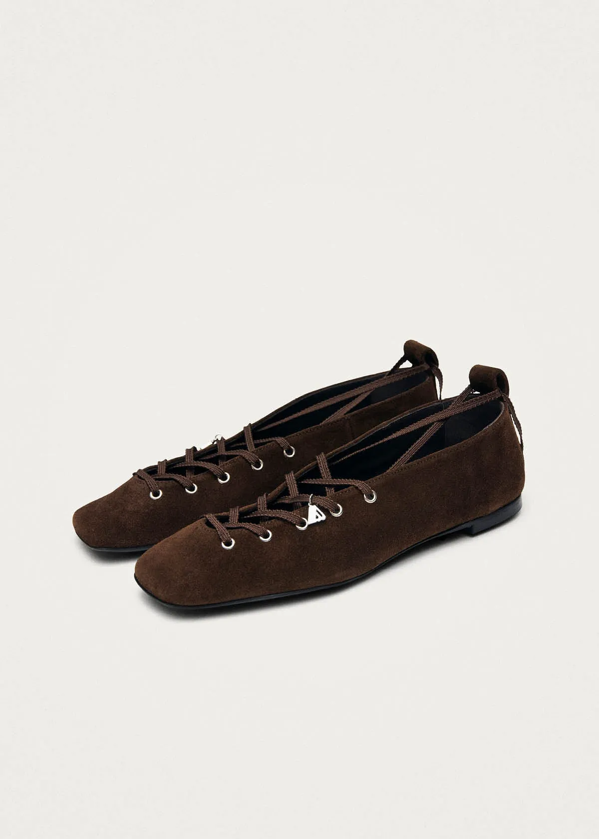 Suna Suede Brown Leather Ballet Flats sold by Alohas product image thumbnail 5