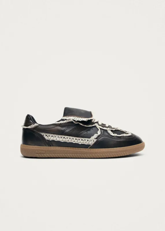 Tb.490 Club Crochet Vintage Effect Brown Leather Sneakers made by Alohas