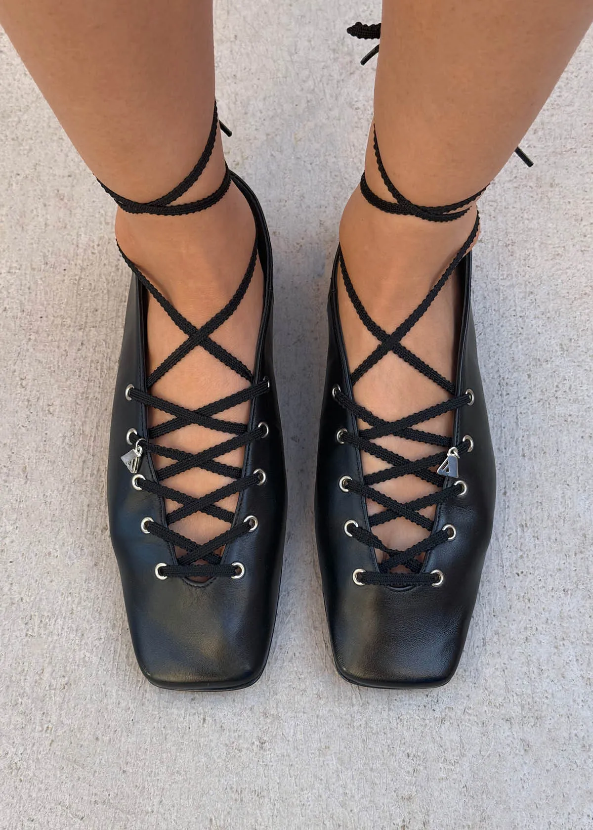 Suna Black Leather Ballet Flats sold by Alohas product image thumbnail 2