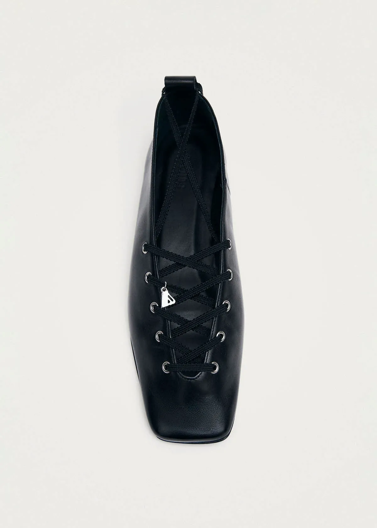 Suna Black Leather Ballet Flats sold by Alohas