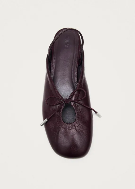 Oli Rift Burgundy Leather Ballet Flats made by Alohas