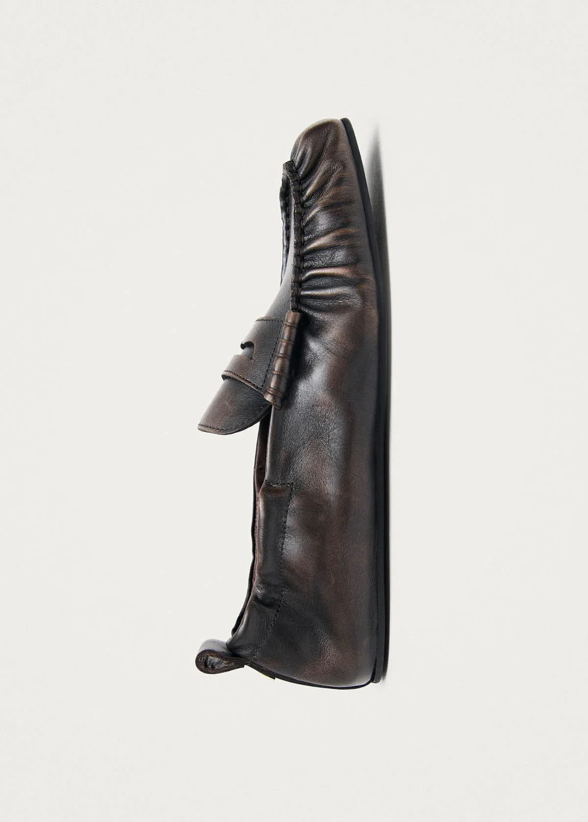 Sage Vintage Effect Brown Leather Loafers sold by Alohas product image thumbnail 4