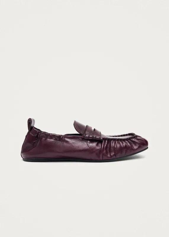 Sage Burgundy Leather Loafers made by Alohas