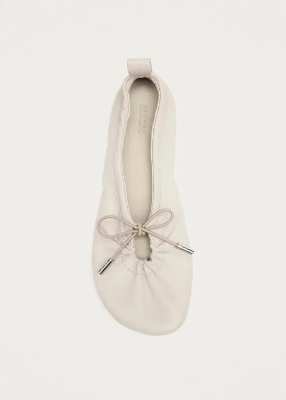 Rosalind Barefoot Cream Leather Ballet Flats made by Alohas