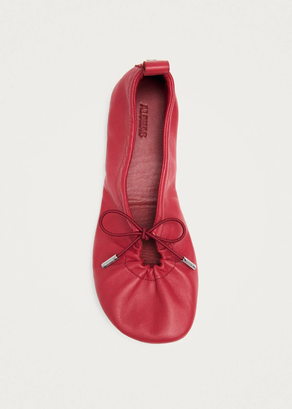 Rosalind Barefoot Red Leather Ballet Flats sold by Alohas