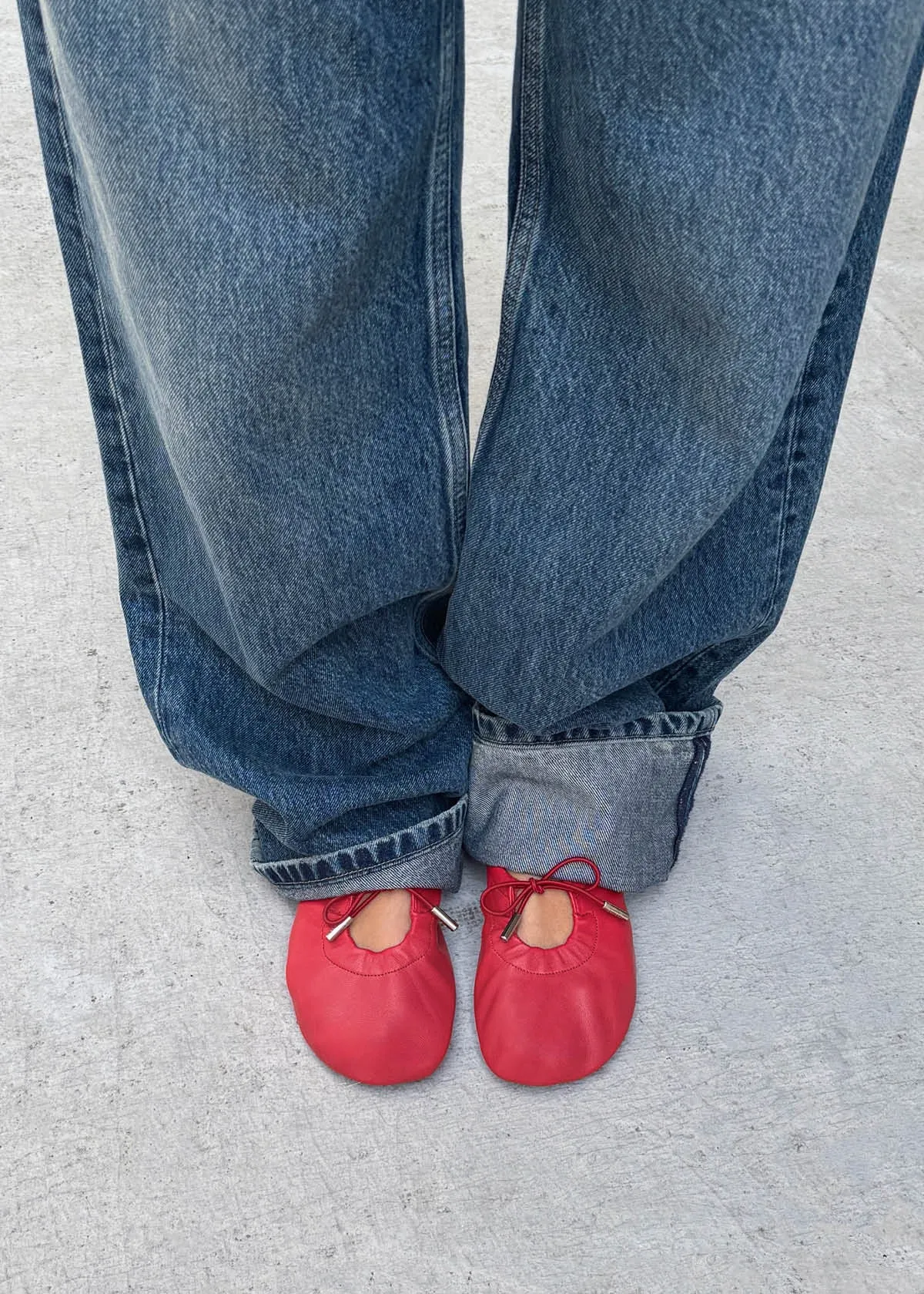 Rosalind Barefoot Red Leather Ballet Flats sold by Alohas product image thumbnail 2