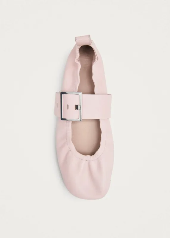 Sarea Pink Leather Ballet Flats made by Alohas
