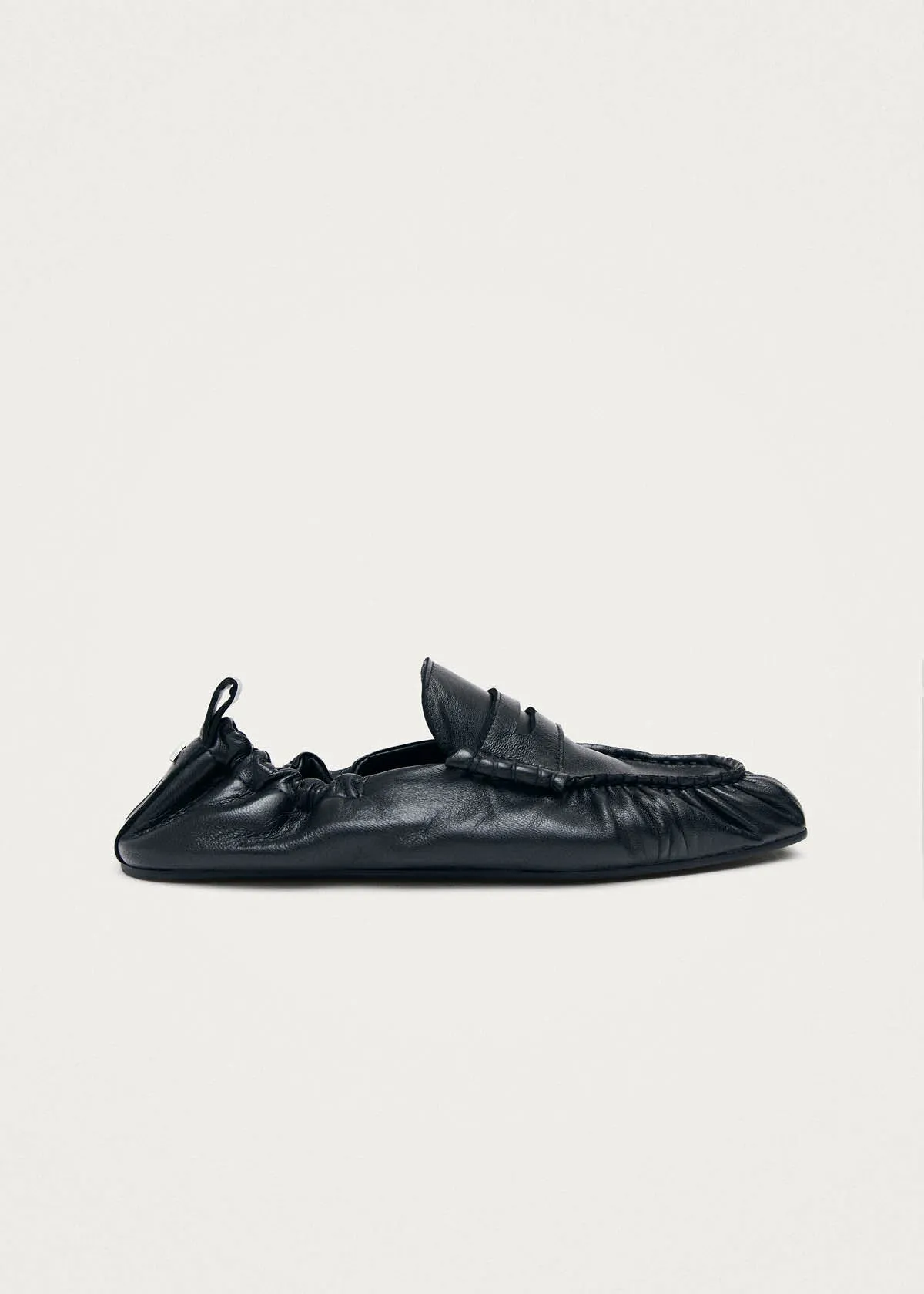 Sage Black Leather Loafers sold by Alohas