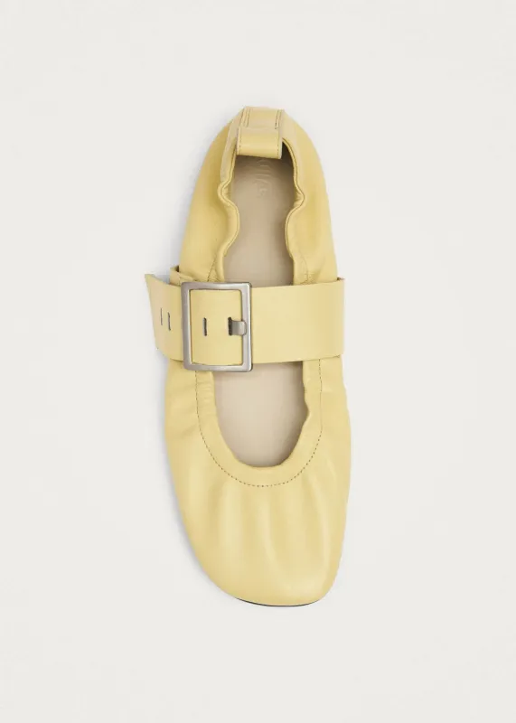Sarea Vanilla Leather Ballet Flats made by Alohas