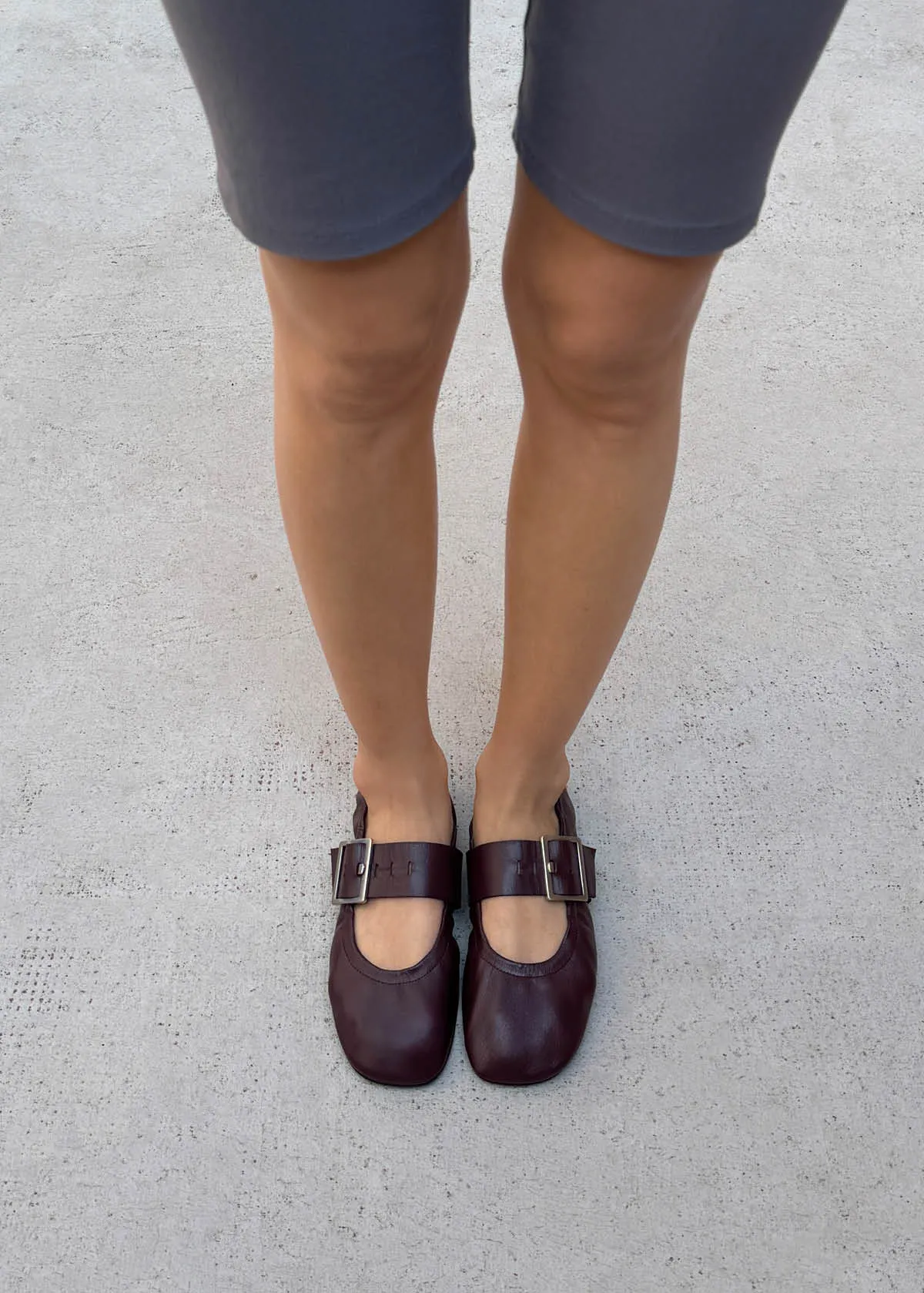 Sarea Burgundy Leather Ballet Flats sold by Alohas product image thumbnail 2